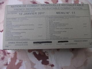 Razioni Riscaldabili Esercito Francese Scadenza Gennaio-Maggio 2017